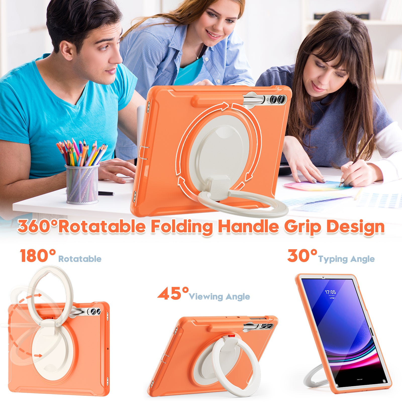 For Samsung Galaxy Tab S7 T970 Tab S7 FE T730 Tab S8 X800 Tab S9 X810 Case PC TPU Rotating Kickstand Tablet Cover with Pen Holder For Samsung Galaxy Tab S7 T970 Tab S7 FE T730 Tab S8 X800 Tab S9 X810 Case PC TPU Rotating Kickstand Tablet Cover with Pen Holder
